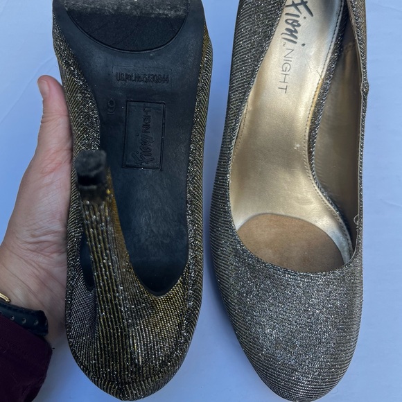 Gold Sparkly High Heel Shoes by Fioni NIGHT - Size 9 - Picture 7 of 7